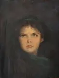 Gabriele, die Tochter von Franz und Lolo von Lenbach by Charlotte von Hornstein zu Hohenstoffeln, Um 1910, Öl auf Holz, sold Nov 2013