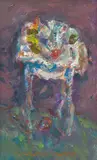 Marwan, Ohne Titel, Um 1983, Öl auf Leinwand, auf Holz aufgezogen
