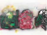 Sigmar Polke, Samson und Delilah“, aus der Grafikmappe „Kinderstern, 1989, Farbiger Lichtdruck auf Büttenkarton mit Stanzung, montiert auf Farbserigrafie auf Büttenkarton