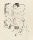 Ernst Ludwig Kirchner, Nackte Mädchen im Atelier, 1911, Lithografie auf Papier