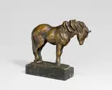 Shetlandpony by Renée Sintenis, 1947, Bronze mit goldbrauner Patina, auf schwarzen Marmorsockel montiert, sold May 2019