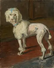 Leo von König, Pudel“ – Filipchen, der Pudel von Ella-Maria Haldy (1883–1967), 1905, Öl auf Leinwand