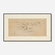 Floor plan by Richard Neutra, c. 1935, pencil and ink on paper, sold Mar 2024