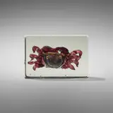 Alfredo Barbini, Crab, c. 1955, lattimo glass in crystal block