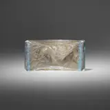 René Lalique, Faune et nymphe blotter, model 153, c. 1920, molded and patinated glass, aluminum