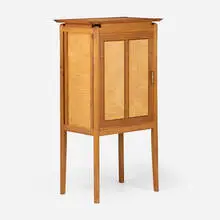 Charles Radtke, Inner Light cabinet, 1998, mahogany, tiger maple, enameled silver