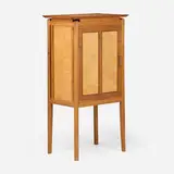 Charles Radtke, Inner Light cabinet, 1998, mahogany, tiger maple, enameled silver