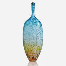 Leckie Gassman, Kicking + Screaming, 2023, blown and engraved glass and oil