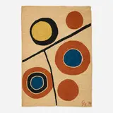 Floating Circles tapestry by Alexander Calder, 1974, hand-woven maguey fiber, sold Sep 2024