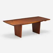 Minguren III dining table by Mira Nakashima, 1992, American black walnut, rosewood, sold Sep 2024
