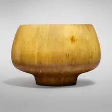 Figured Sweetgum Bowl by Ed Moulthrop, c. 1990, turned and varnished figured sweetgum, sold Sep 2024