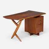 Conoid desk by George Nakashima, 1971, American black walnut, sold Sep 2024
