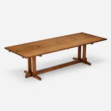 Mira Nakashima, Frenchman's Cove II dining table, 2004, American black walnut, rosewood