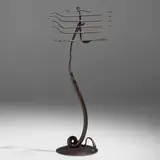 L. Brent Kington, Music stand, 1978, forged, formed, fabricated and patinated steel