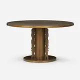 Etruscan dining table by Philip and Kelvin Laverne, c. 1965, acid-etched and patinated brass over pewter and wood, sold Sep 2024
