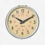 Peter Behrens, Wall clock, c. 1935, glass, aluminum, enameled steel