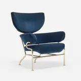 Tre Pezzi lounge chair by Franco Albini and Franca Helg, velvet upholstery, chrome-plated steel, sold Dec 2025
