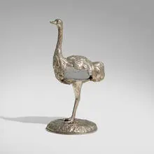 Gabriella Crespi, Ostrich, c. 1970, silvered metal, Murano glass