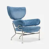 Tre Pezzi lounge chair by Franco Albini and Franca Helg, upholstery, chrome-plated steel, sold Dec 2025