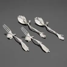 Iolas flatware by Claude Lalanne, c. 1980, sterling silver, sold Dec 2025