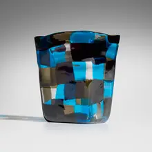 Pezzato vase, model 4912 by Fulvio Bianconi, c. 1955 / 1965, polychrome patchwork glass, sold Dec 2025