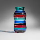 Fulvio Bianconi, A Fasce Orizzontali vase, model 4226, c. 1960, glass with polychrome bands