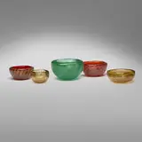 Bollicine bowls, set of five by Carlo Scarpa, c. 1935, bollicine glass, sold Dec 2025