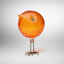Pulcini by Alessandro Pianon, c. 1963, hand-blown glass, murrine, copper, sold Dec 2025