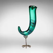 Alessandro Pianon, Pulcini, c. 1963, internally decorated hand-blown glass, murrine, copper
