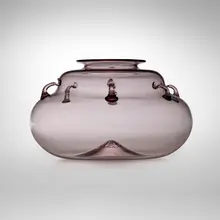 Rare Soffiato vase, model 5802 by Vittorio Zecchin, c. 1925, soffiato glass with applied details, sold Dec 2025
