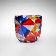 Ercole Barovier, Intarsio vase, c. 1961-63, fused glass tesserae with controlled air bubbles