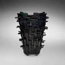 Ritagli vase, model 551 by Fulvio Bianconi, 1989 / 2006, iridized glass, sold Dec 2025