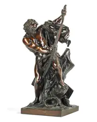 late 19th century patinated bronze figure of an archer, probably Ulysses by Georges Bareau, patinated bronze, sold Sep 2018