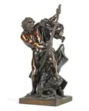 Georges Bareau, late 19th century patinated bronze figure of an archer, probably Ulysses, patinated bronze