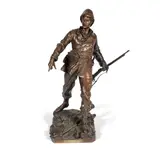 Auguste Paris, patinated bronze of Sergent Bobillot, patinated bronze