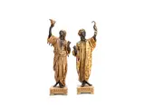 Anatole Jean Thomas Guillot, pair of late 19th / early 20th century coldpainted spelter orientalist figures of Arab traders, spelter