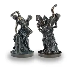 Gian Lorenzo Bernini, and Gaspard Marsy (French 1624 -1681): A near pair of patinated bronze figural groups of "The Rape of Proserpina" and "The Abduction of Orithyia by Boreas", patinated bronze
