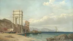 George Clarkson Stanfield, The Arch of Trajan, Ancona, oil on canvas