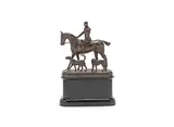 John Willis Good, late 19th century patinated bronze equestrian model of a a huntsman and his hounds, patinated bronze