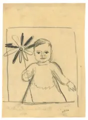 Walter mit Windrad by August Macke, 1911, Bleistift auf Transparentpapier, sold Nov 2019