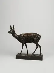 Sicherndes Reh by August Gaul, 1913, Bronze mit dunkelbrauner Patina, sold Dec 2020