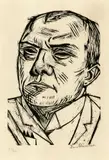 Max Beckmann, Selbstbildnis, 1922, Holzschnitt auf Bütten