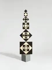 Stele by Karel Novosad, 1978, Stele aus 6 Quadraten in Tempera auf Karton, auf Aluminium-Sockel. Höhe: 80,5 cm (31 ¾ in.), sold Dec 2020