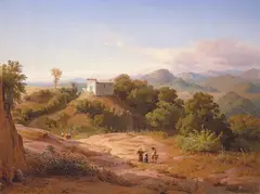 Louis Gurlitt, Italienische Landschaft, 1846, Öl auf Leinwand
