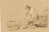Johann Heinrich Wilhelm Tischbein, Der Jüngling denkt über den Bau eines Bootes nach (nach Salomon Gessners „Der erste Schiffer“). Nach Heinrich Friedrich Füger. Nach 1796