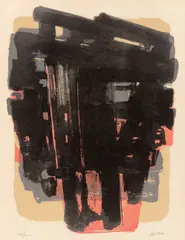 Pierre Soulages, Lithographie No. 8, 1958, Farblithografie auf Arches-Velin