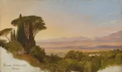 Albaner Berge by Louis Gurlitt, Um 1845, Öl auf Leinwand. Doubliert, sold Dec 2020