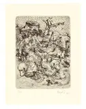 Georg Baselitz, Hirte, 1966, Kaltnadel auf Velin