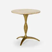 Arturo Pani, Side table, c. 1960, travertine, bronze