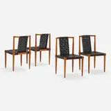Tomlinson, Dining chairs, set of four, 1957, leather, oak